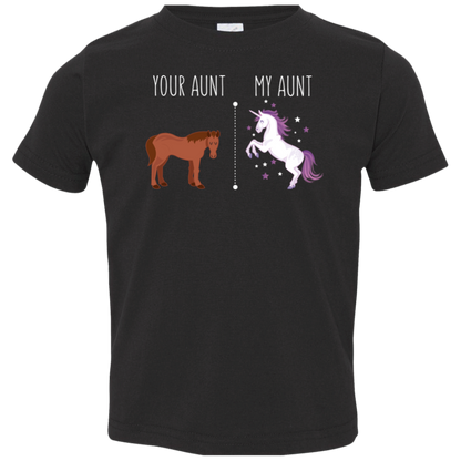 Your Aunt My Aunt Horse Unicorn Toddler T-Shirt Black