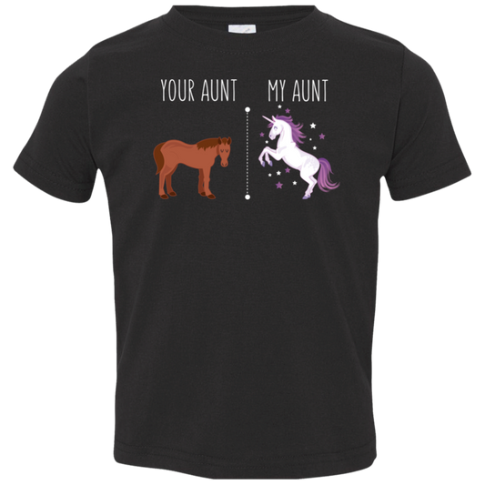 Your Aunt My Aunt Horse Unicorn Toddler T-Shirt Black