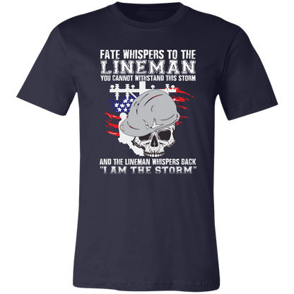 Lineman T-Shirt I Am The Storm Lineman Shirt Navy