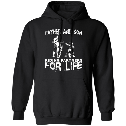 Father And Son Riding Partners For Life Adult Hoodie Black
