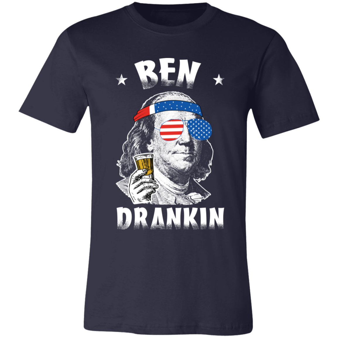 Ben Drankin T-Shirt, Ben Franklin, 4th Of July, Beer Drinking Shirt, USA Shirt Navy