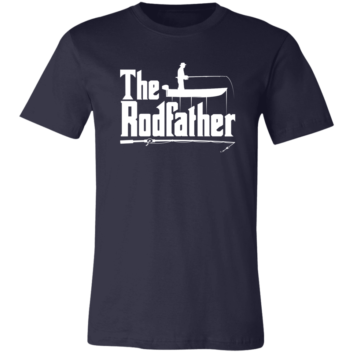 The Rodfather T-Shirt Fishing Dad Navy