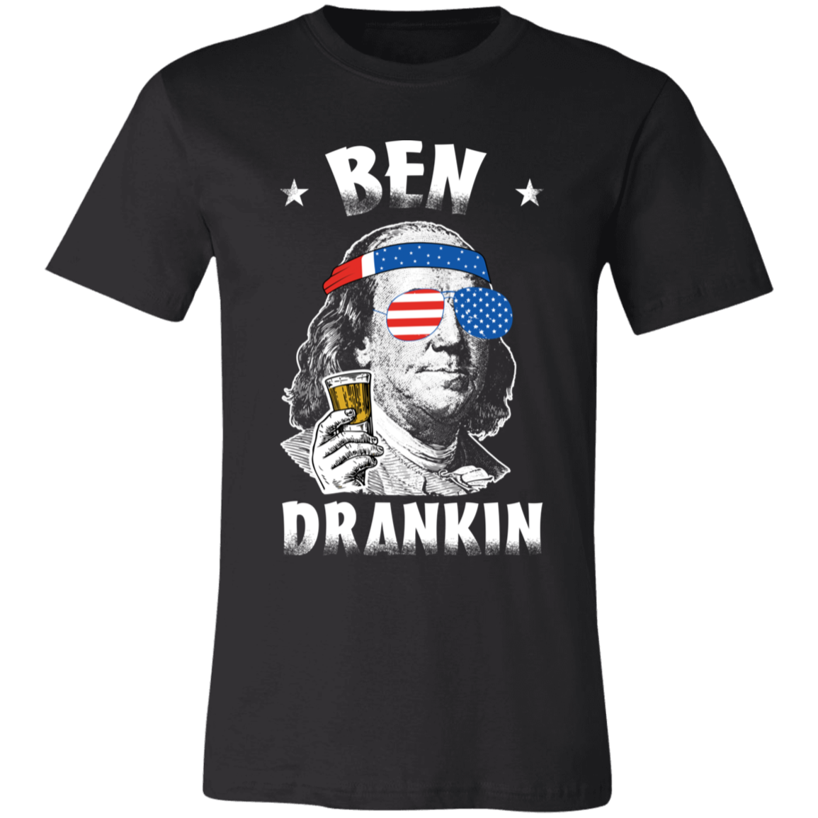 Ben Drankin T-Shirt, Ben Franklin, 4th Of July, Beer Drinking Shirt, USA Shirt Black