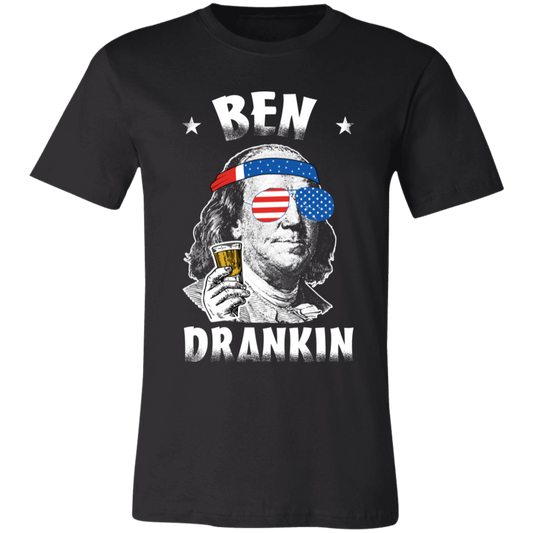 Ben Drankin T-Shirt, Ben Franklin, 4th Of July, Beer Drinking Shirt, USA Shirt Black