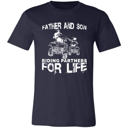 Father And Son ATV Riding Partners For Life Adult T-Shirt Navy