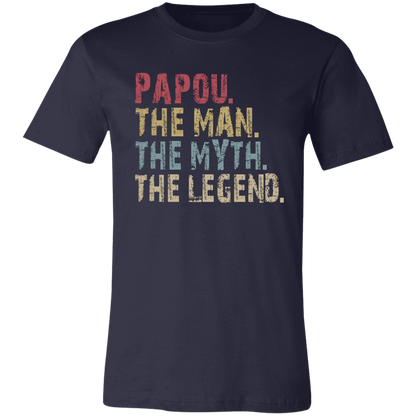 Papou The Man The Myth The Legend T-Shirt Navy