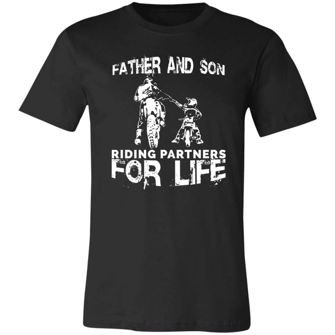 Father And Son Riding Partners For Life T-Shirt Dirt Bike Black