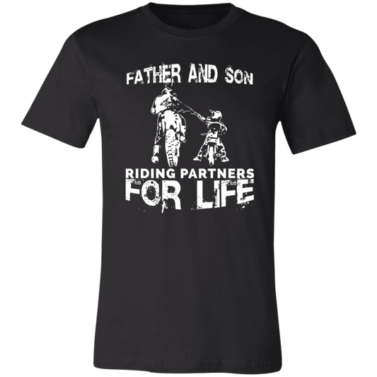 Father And Son Riding Partners For Life T-Shirt Dirt Bike Black