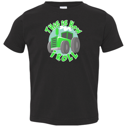 This Is How I Roll Tractor T-Shirt For Kids, Toddler Tractor Shirt Black