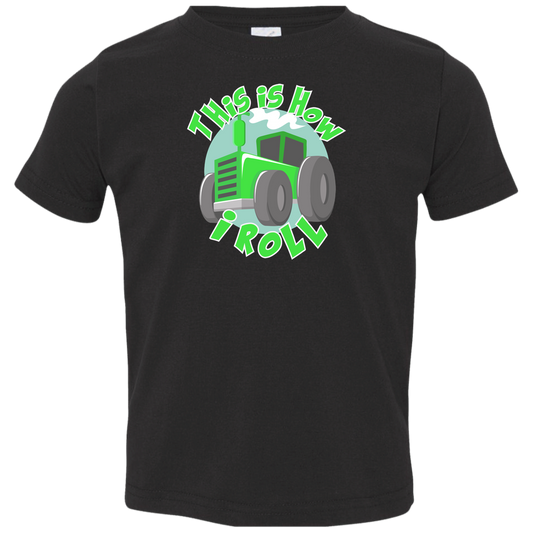 This Is How I Roll Tractor T-Shirt For Kids, Toddler Tractor Shirt Black