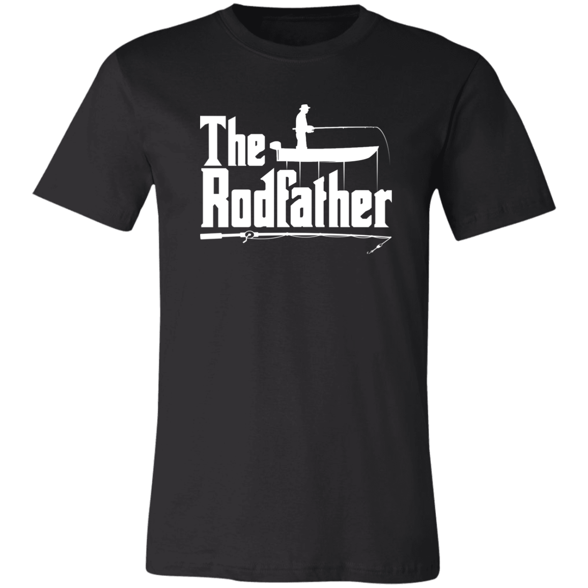 The Rodfather T-Shirt Fishing Dad Black