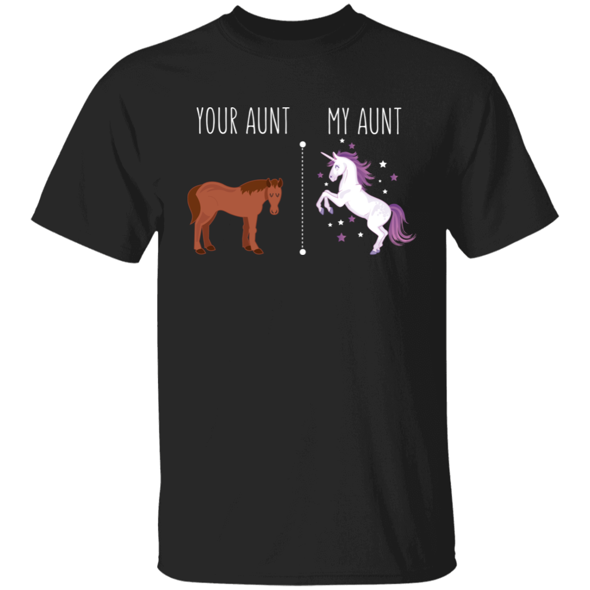 Your Aunt My Aunt Horse Unicorn Youth T-Shirt Black