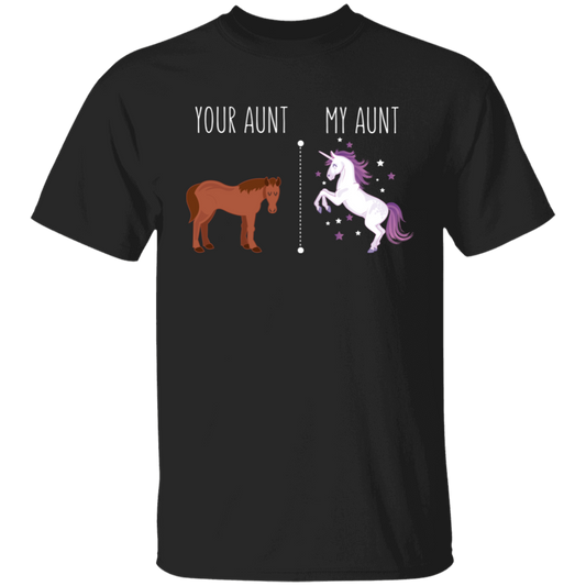 Your Aunt My Aunt Horse Unicorn Youth T-Shirt Black