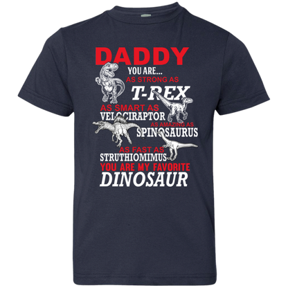 Daddy You Are My Favorite Dinosaur Youth Jersey T-Shirt Navy