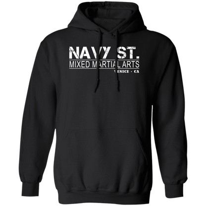 Navy St. Hoodie Vintage Design, Navy Street Hooded Sweatshirt Black