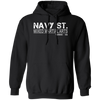 Navy St. Hoodie Vintage Design, Navy Street Hooded Sweatshirt