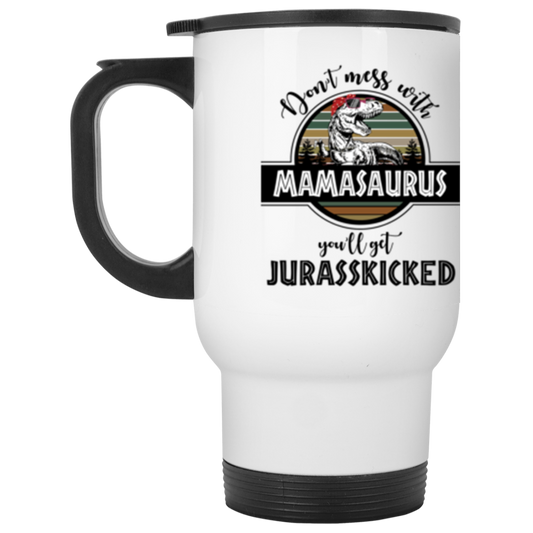 Mamasaurus Stainless Steel 14 oz White Travel Mug White One Size