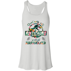 Don't Mess With Auntiesaurus Women's Flowy Racerback Tank - Love Family & Home