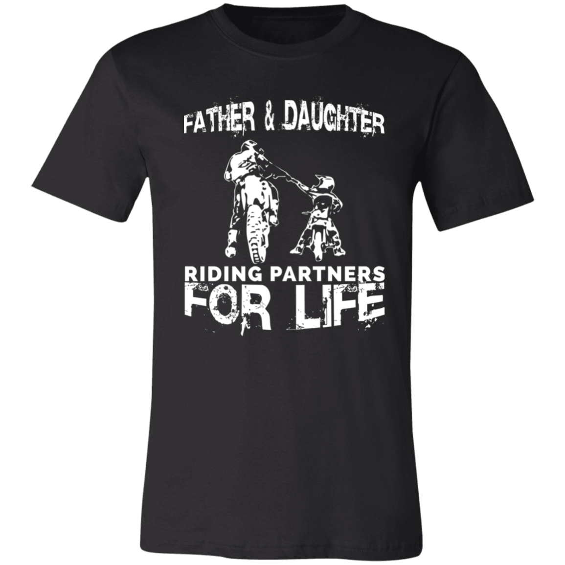Father And Daughter Riding Partners For Life T-Shirt Black
