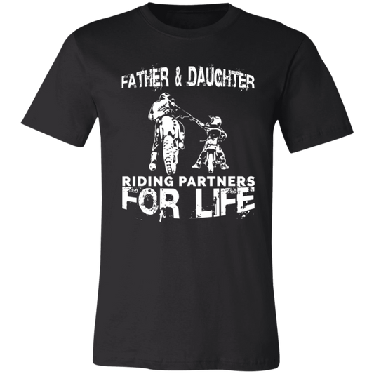 Father And Daughter Riding Partners For Life T-Shirt Black