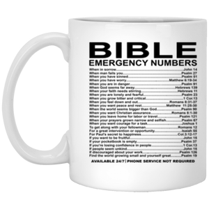 Bible Emergency Numbers Mug 11oz