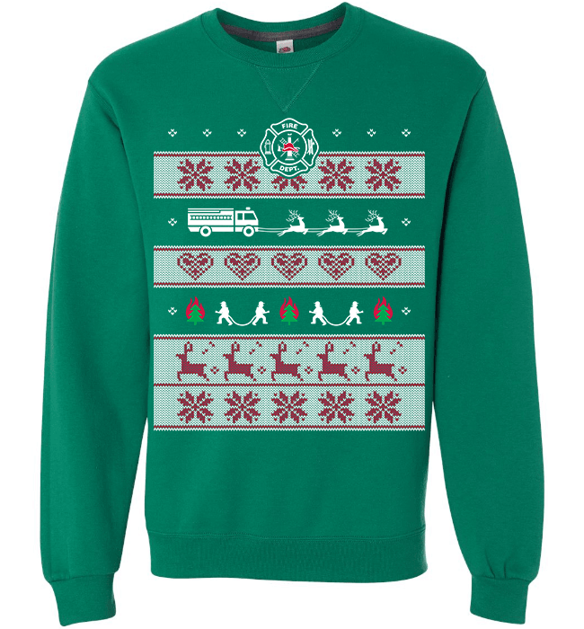 Firefighters Christmas Long Sleeve Crewneck Clover