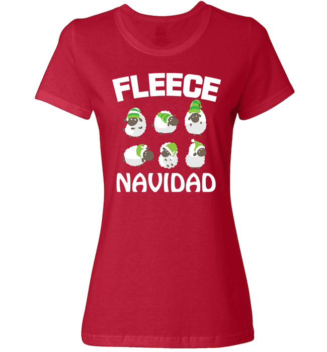 Fleece Navidad Ladies T Red