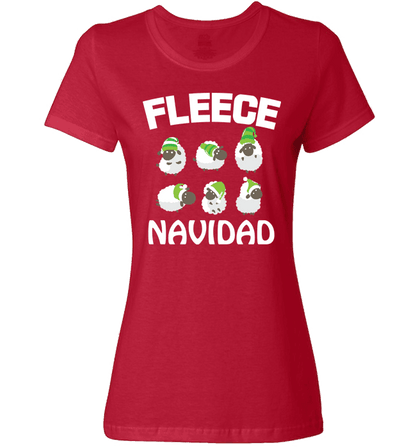 Fleece Navidad Ladies T Red