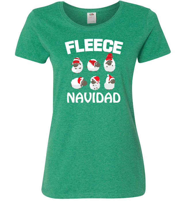 Fleece Navidad Ladies T Green