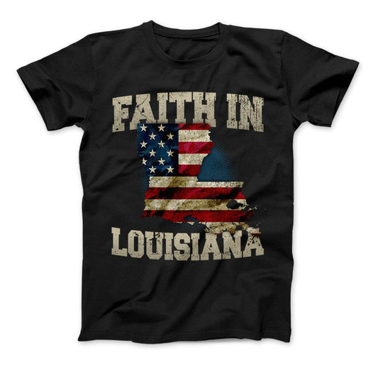 Faith In Louisiana Limited Edition Print T-Shirt & Apparel Standard T Black