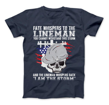 Lineman T-Shirt I Am The Storm Lineman Shirt Navy