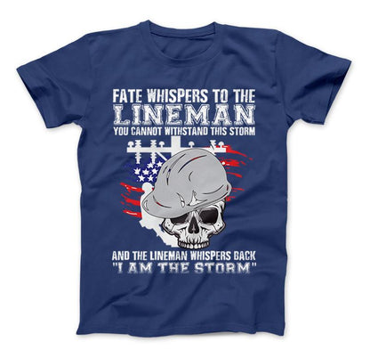 Lineman T-Shirt I Am The Storm Lineman Shirt Royal