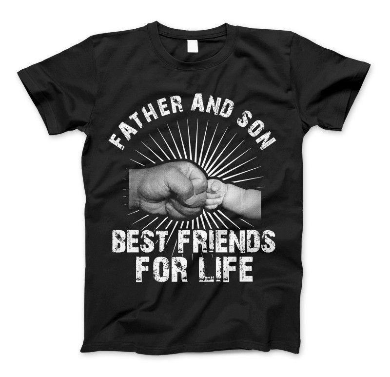 Father And Son Best Friends For Life T-Shirt & Apparel Father's Day Gift Standard T Black