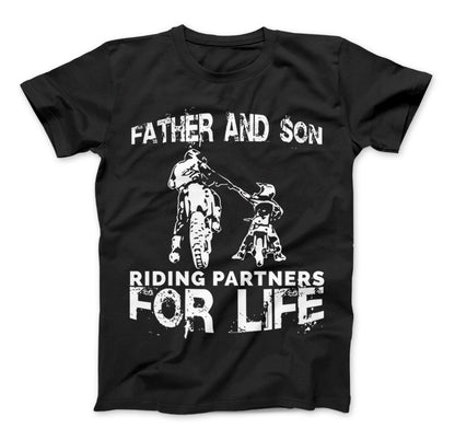 Father And Son Riding Partners For Life T-Shirt Motocross Supercross Dirt Bikes Standard T Black