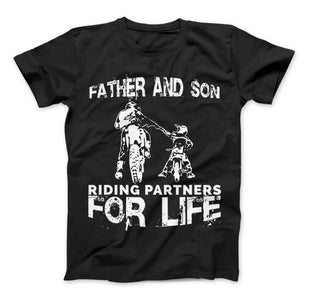 Father And Son Riding Partners For Life T-Shirt Motocross Supercross Dirt Bikes - Love Family & Home