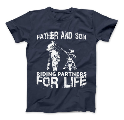 Father And Son Riding Partners For Life T-Shirt Motocross Supercross Dirt Bikes Standard T Navy