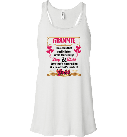 Grammie Hug and Hold Heart Made Of Gold T-Shirts And Apparel White Bella Flowy Tank