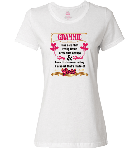 Image of Grammie Hug and Hold Heart Made Of Gold T-Shirts And Apparel - Love Family & Home