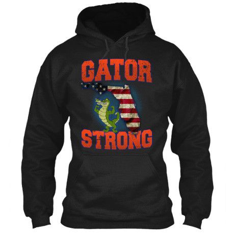 Gator Strong Florida Special Gator Limited Edition Print T-Shirt & Apparel Hoodie Black