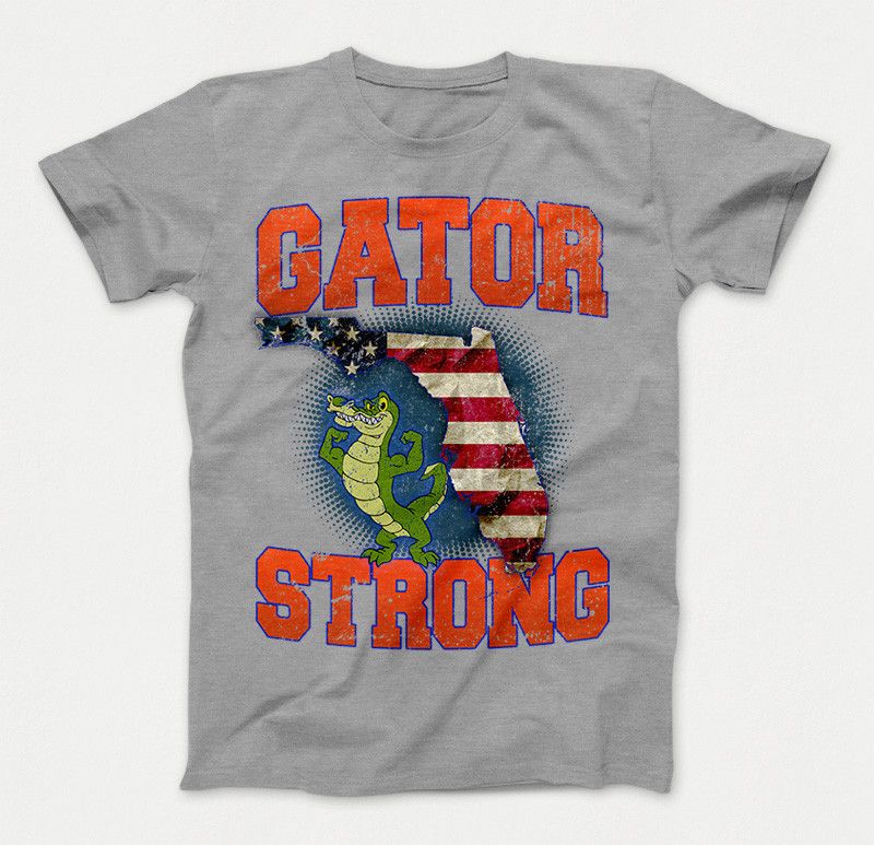 Gator Strong Florida Special Gator Limited Edition Print T-Shirt & Apparel Standard T Grey