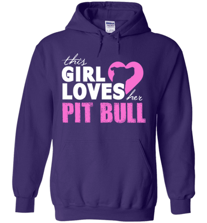 This Girl Loves Her Pit Bull Apparel - Perfect For Anyone who Loves Their Pit Bull! Purple Hoodie