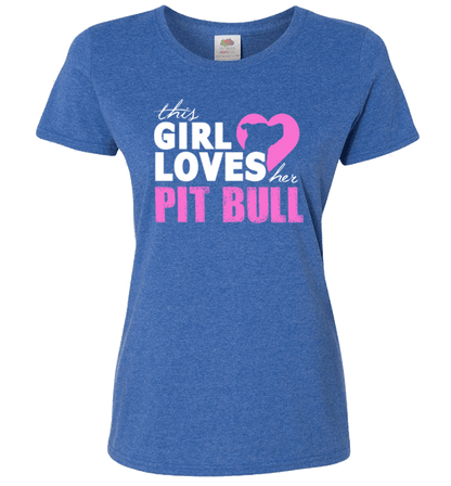 This Girl Loves Her Pit Bull Apparel - Perfect For Anyone who Loves Their Pit Bull! Royal Ladies T
