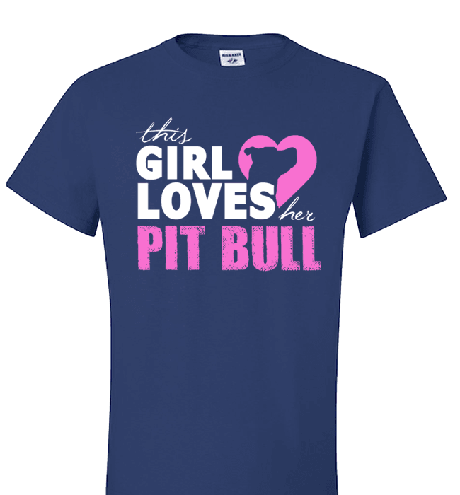 This Girl Loves Her Pit Bull Apparel - Perfect For Anyone who Loves Their Pit Bull! Royal Standard T