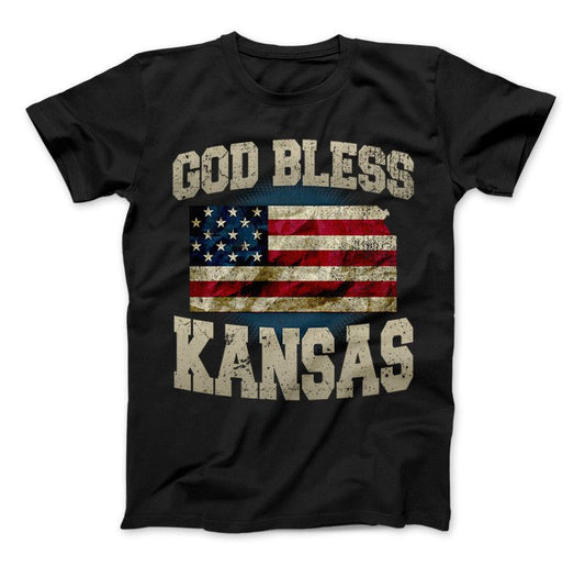 God Bless Kansas T-Shirt & Apparel Standard T Black