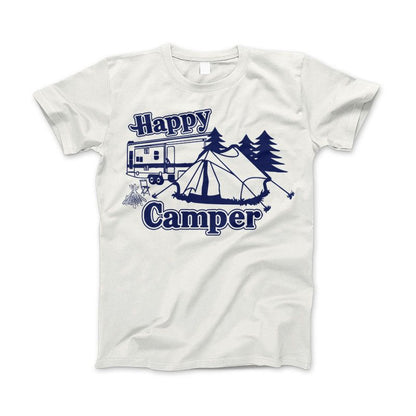 Happy Camper Shirt For Camping Hiking And Outdoor Enthusiast White Standard T