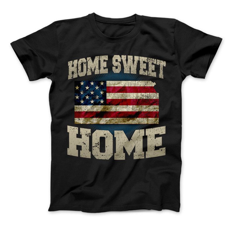 Home Sweet Home Kansas Limited Edition Print T-Shirt & Apparel Standard T Black