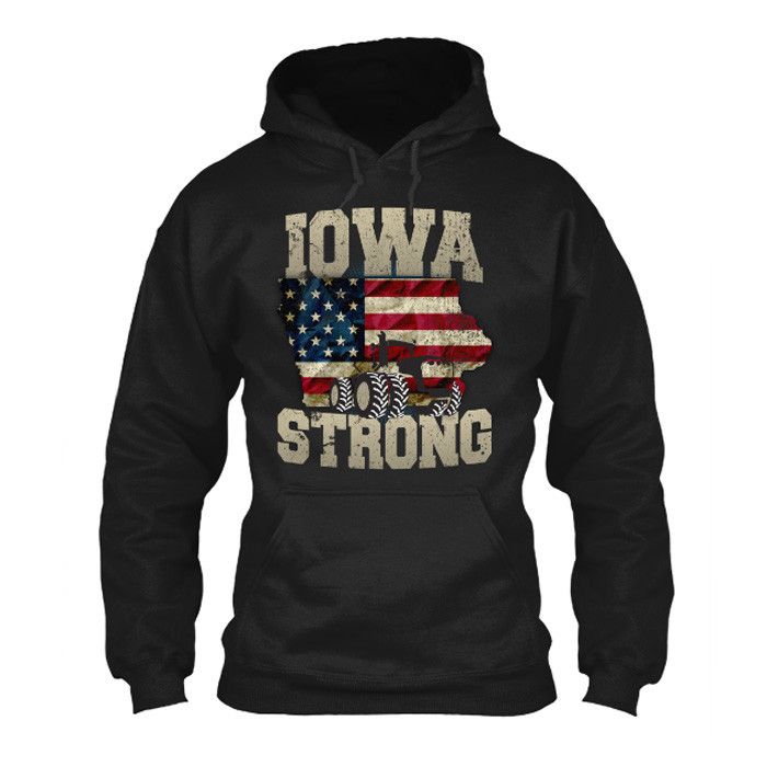 Iowa Farm Strong Farm Limited Edition Print Iowa State Farming T-Shirt & Apparel Hoodie Black