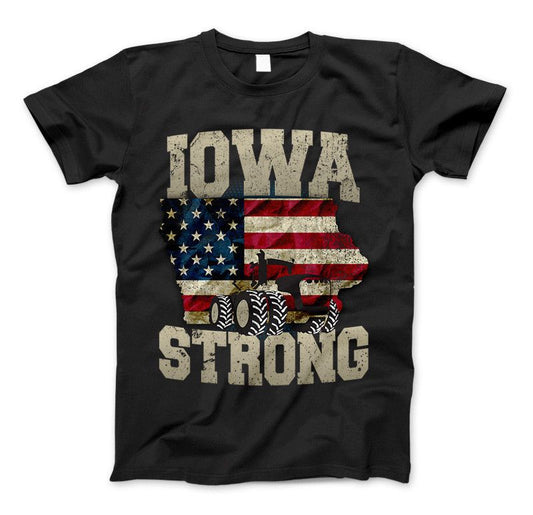 Iowa Farm Strong Farm Limited Edition Print Iowa State Farming T-Shirt & Apparel Standard T Black
