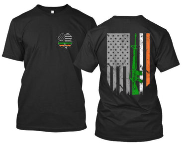Irish American 4-Leaf Clover and American Flag With Irish Colors AK47 Apparel - Love Family & Home