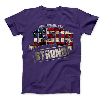 Jesus Strong Philippians 4:13 Limited Edition Print T-Shirt & Apparel Standard T Purple